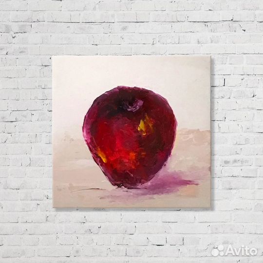 Картина маслом Красное яблоко Фрукты