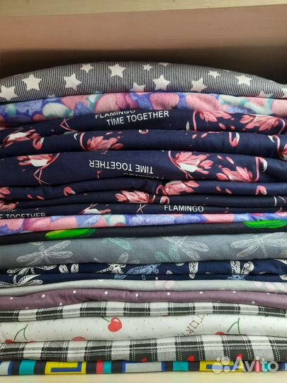 Кулирка крупным лоскутом набивка и однотон на вес