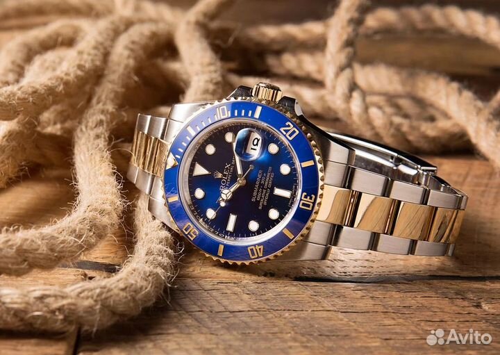 Красивые часы Rolex Submariner Bluesy золото