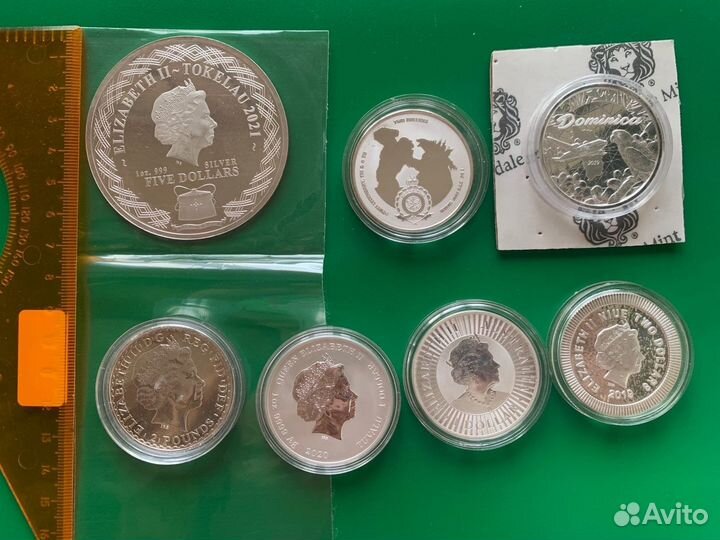 Серебряные монеты 1 унция проба 9999 31.1 гр