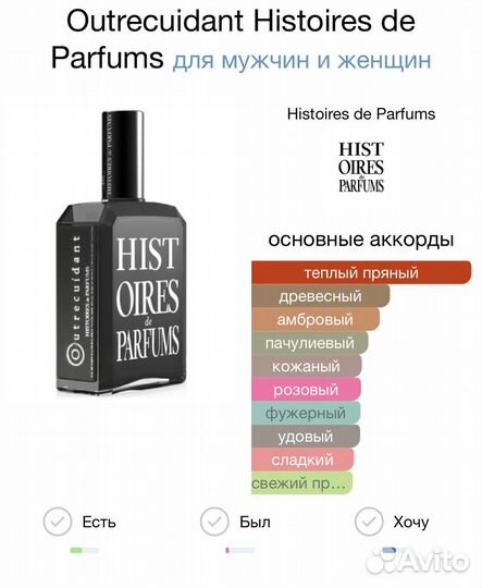 Outrecuidant Histoires de Parfums отливант распив