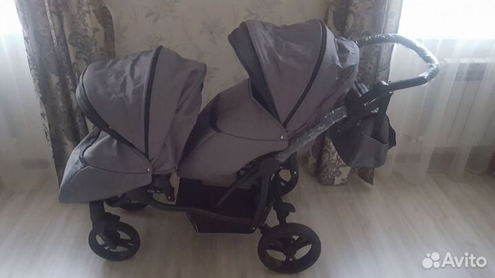 Коляска для двойни или погодок 3в1 Bebetto