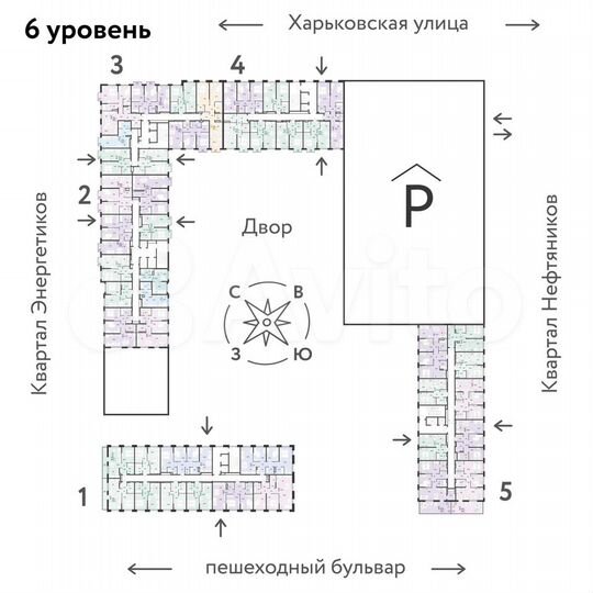 2-к. квартира, 42,5 м², 6/25 эт.