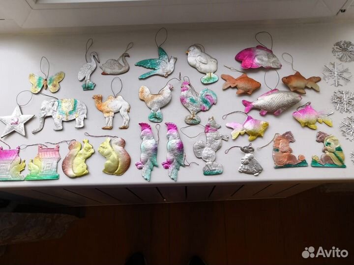 Елочные игрушки картонаж СССР винтаж раритет