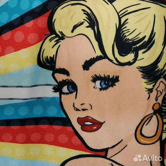 Пальтовая ткань турецкая Драп с принтом поп арт