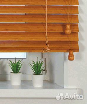 Горизонтальные бамбуковые жалюзи 50 мм Натуральный