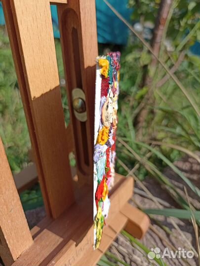 Картина маслом Цветы абстрактная живопись 10*10 см