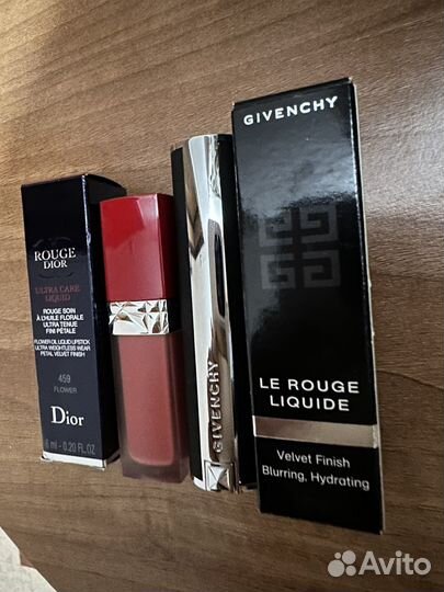 Помада Dior rouge 459 + Givenchy Le Rouge Liquide