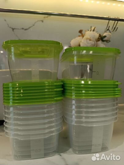 Набор контейнеров 0.75-7 шт, 1л-8 шт