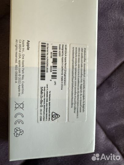 Новый Apple pencil 2 generation model A2051