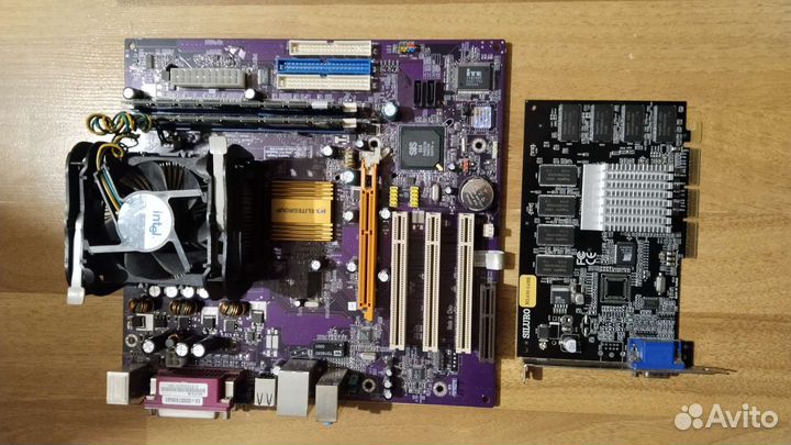 Socket 478+проц+кулер+видеокарта+оперативка