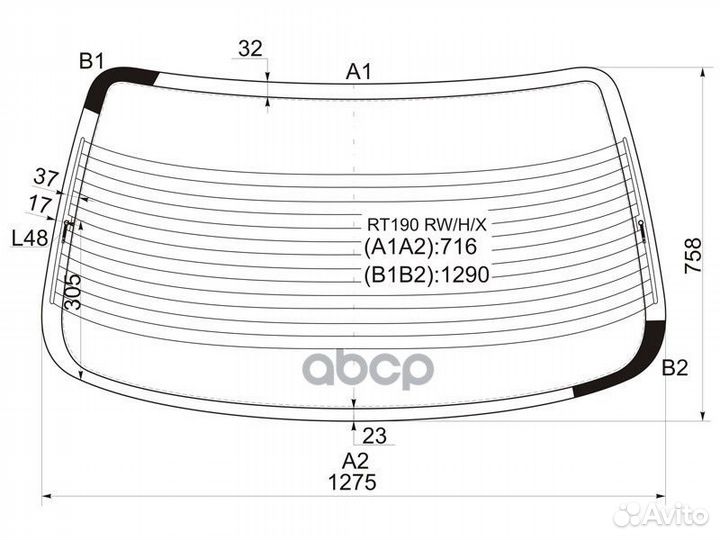 Стекло заднее с обогревом toyota corona/carina