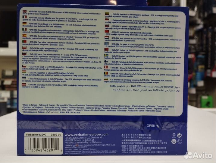 Оптический диск DVD+RW/RW Verbatim Colour slim