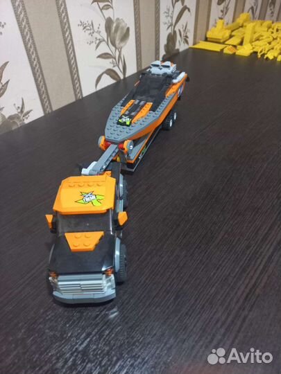 Lego City джип с катером