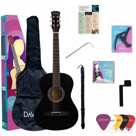 Акустическая гитара davinci DF-50A BK pack (компле