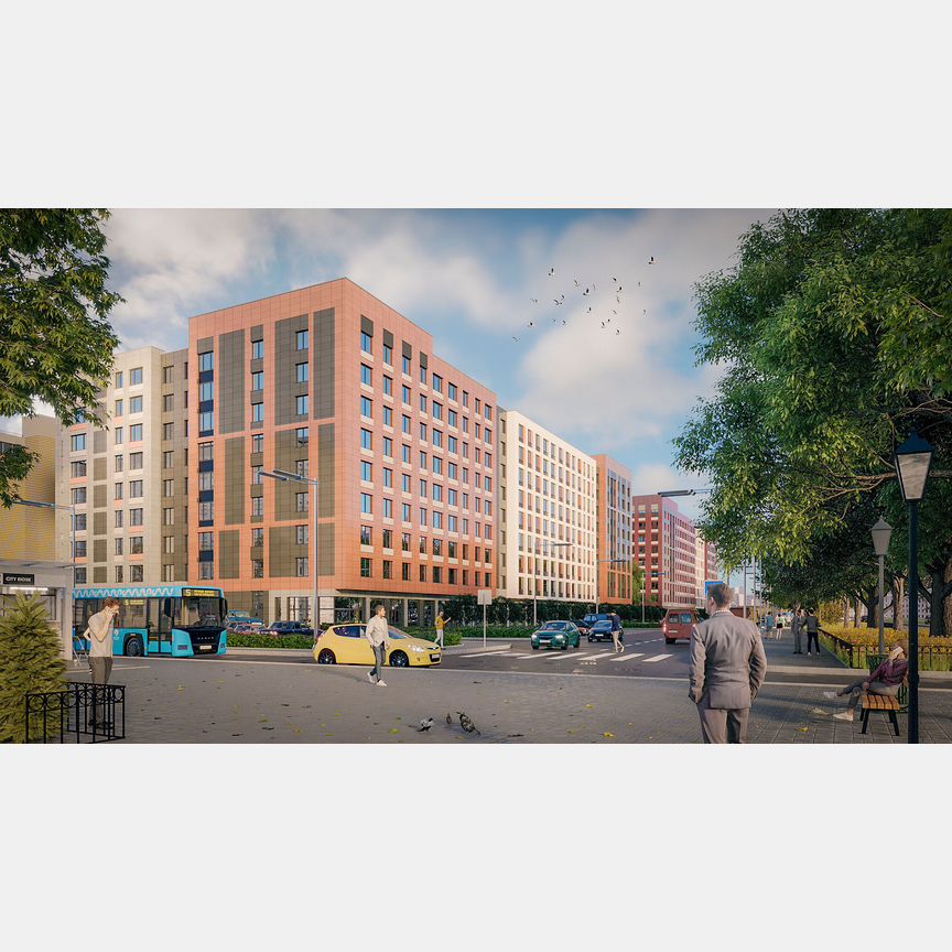 2-к. квартира, 57,4 м², 5/9 эт.