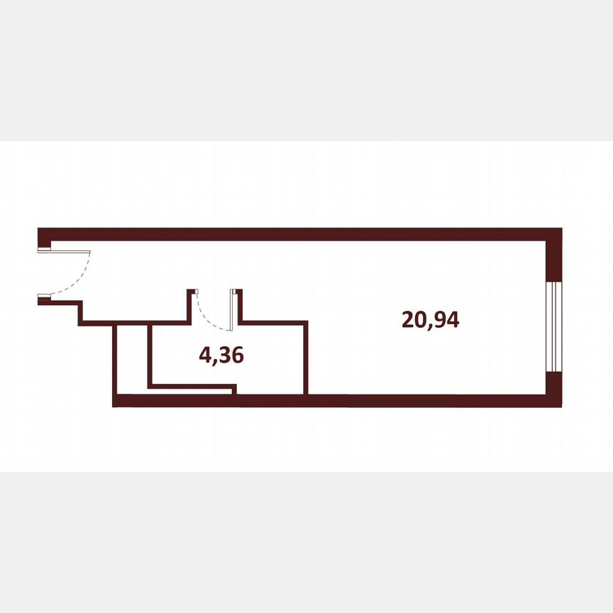 Квартира-студия, 25,3 м², 8/23 эт.