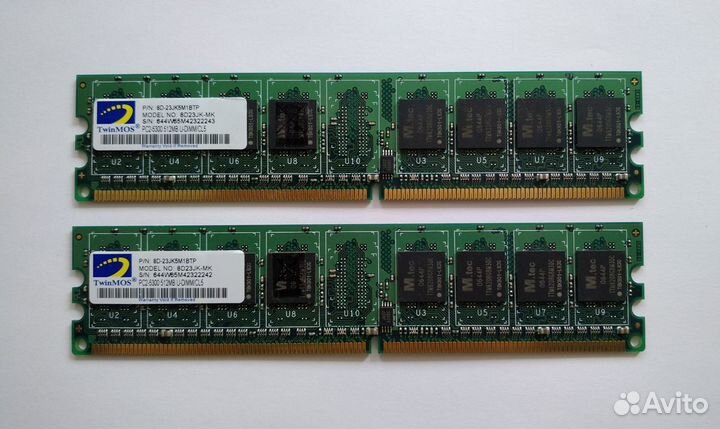 Оперативная память 1 Gb (2 шт. по 512 Mb) DDR2