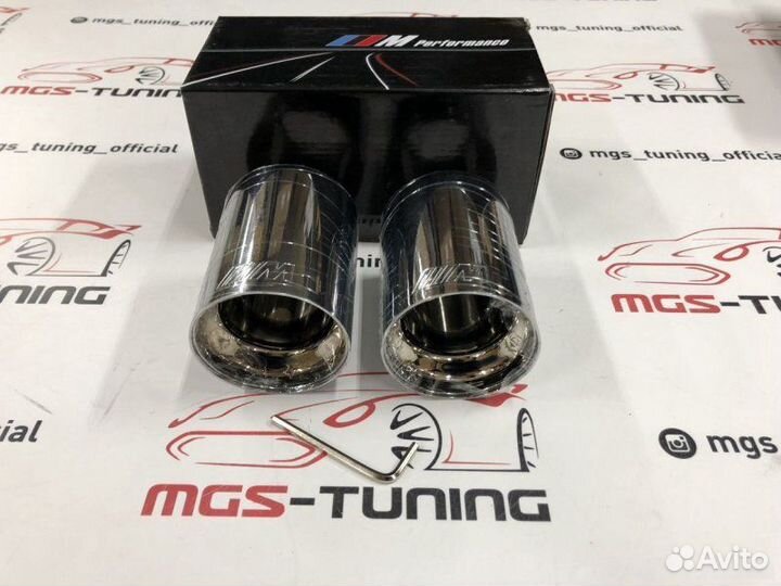 Насадки на выхлоп BMW M-Performance хром 79 мм
