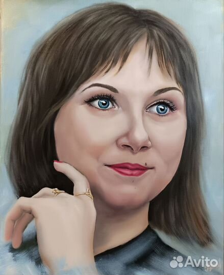 Картина портрет маслом по фото ручная работа
