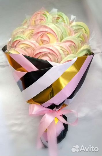 Букеты из безе, меренга на палочках