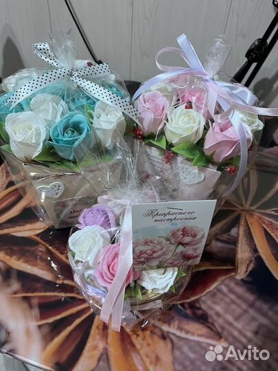 Букет из мыльных роз