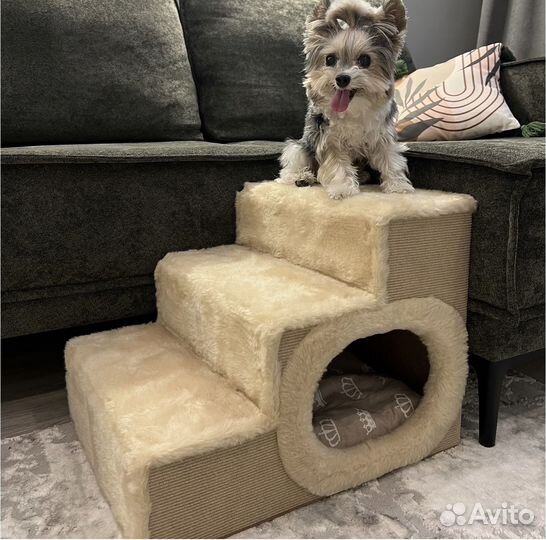 Лестница для собак и кошек с домиком