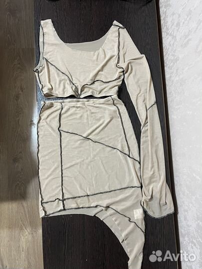 Костюм (топ и юбка) из сетчатой ткани