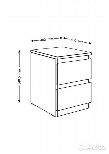 Тумба прикроватная Мальм (Мальта), IKEA