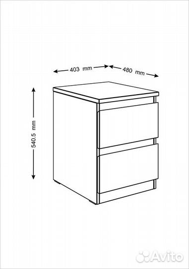 Тумба прикроватная Мальм (Мальта), IKEA