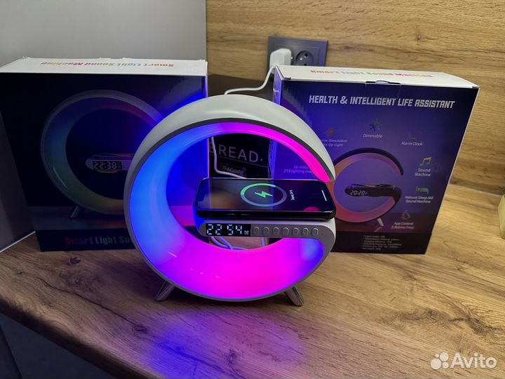 Умный ночник Bluetooh Колонка Зарядка
