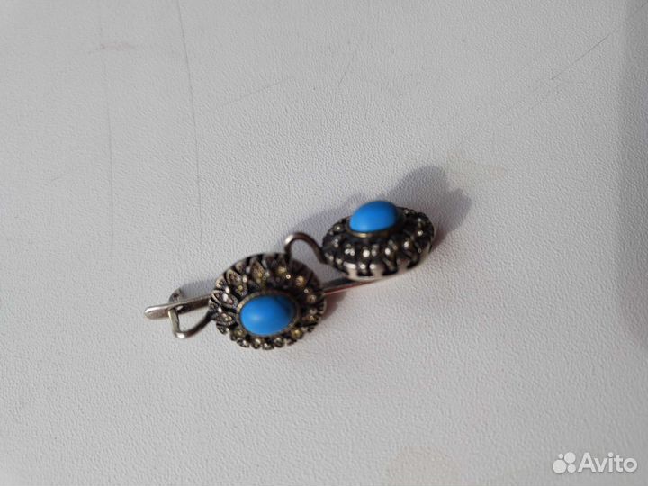 Серебряные серьги СССР винтаж