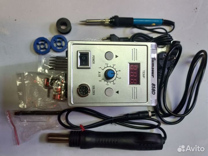 Паяльная станция 858D c феном и паяльником