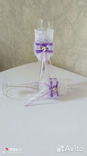 Свадебные фужеры с декором