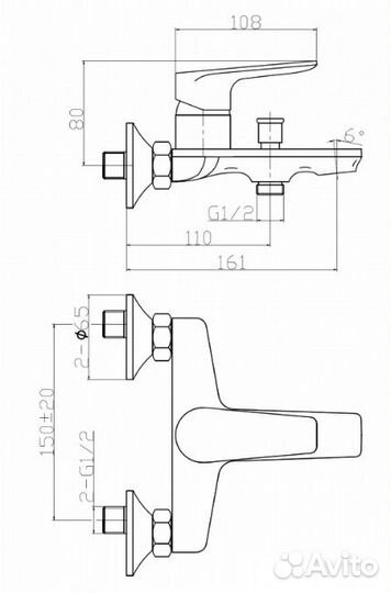 Смеситель для ванны WeltWasser WW MX Oder 403 Хром