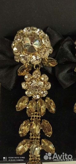 Супер серьги в стиле Dolce Gabbana со стразами