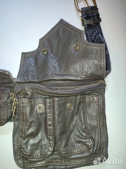 Кожаная поясная сумка SpaceGoatGoa