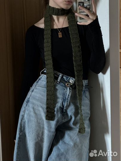 Скинни шарф ручная работа