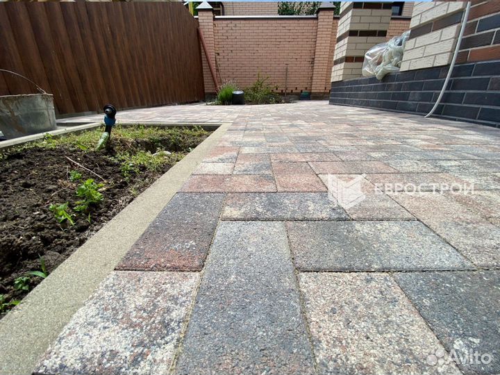 Тротуарная плитка, брусчатка, бордюры