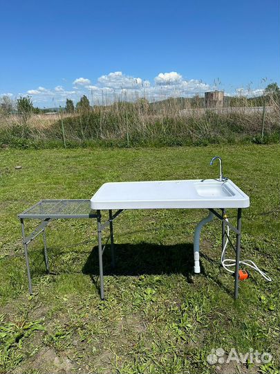 Складной туристический стол с раковиной