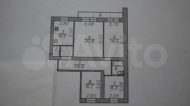 4-к квартира, 83 м², 5/5 эт.