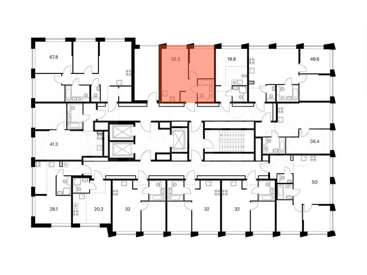 1-к. квартира, 32,3 м², 17/23 эт.