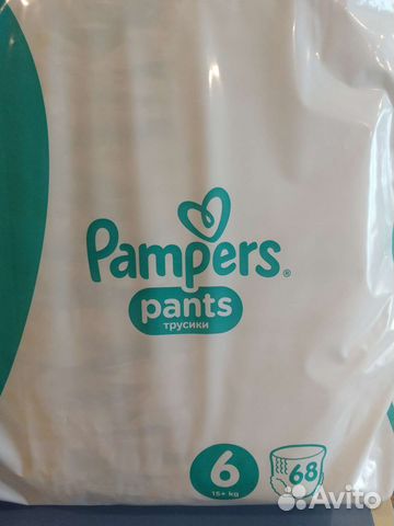 Pampers трусики 6 68шт