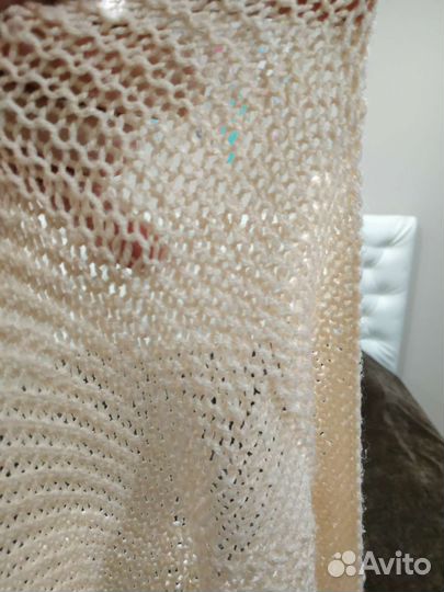 Легкое вязаное одеяло плед 110*130