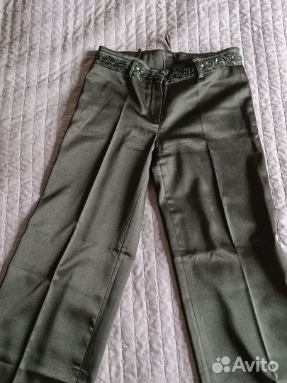 Атласные плотные брюки