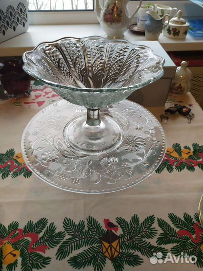 Ваза для фруктов на ножке ссср, винтаж