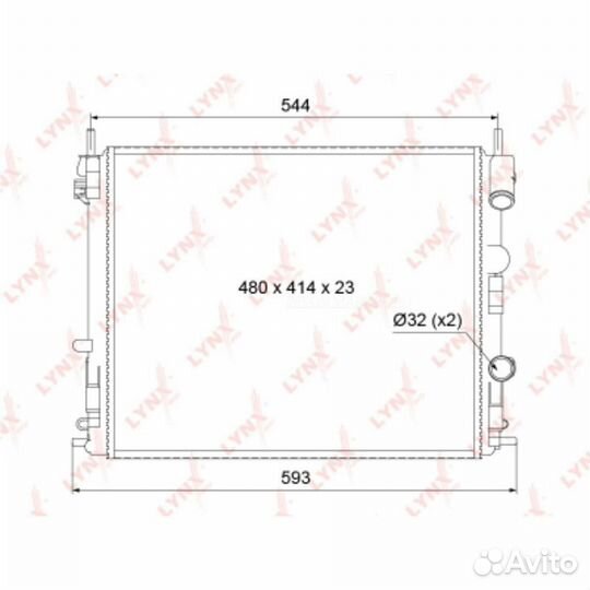 Lynxauto RM-1026 Радиатор охлаждения двигателя