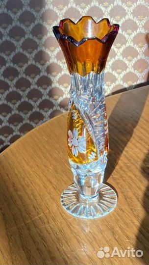 Ваза цветной хрусталь