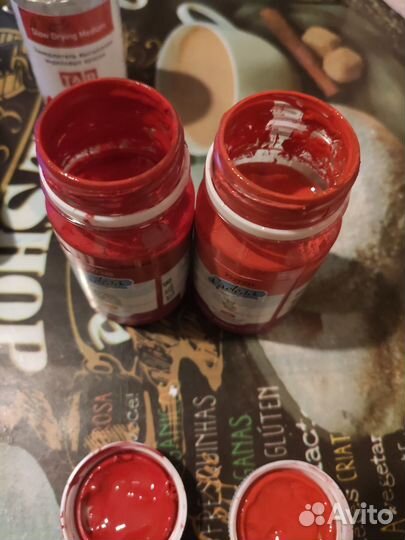 Краска красная Ладога, замедлитель высыхания Таир