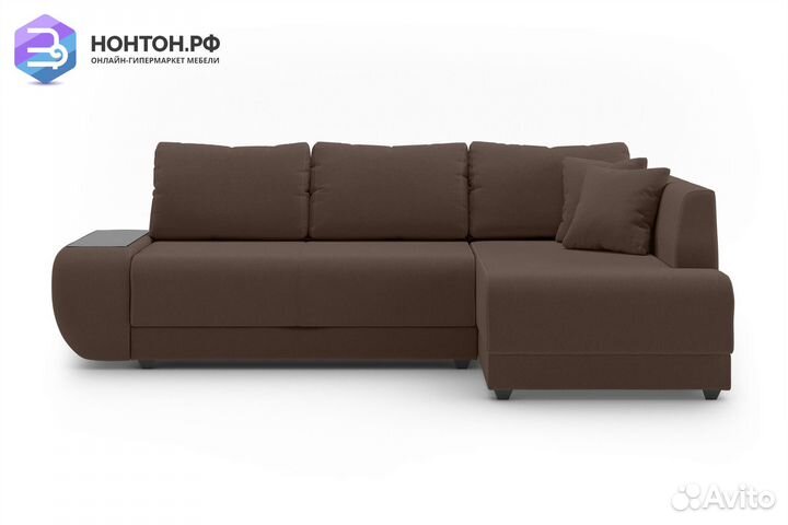 Угловой диван пума Консул коричневый